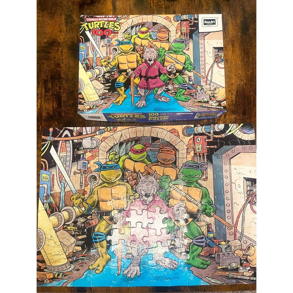 Vintage 1987 TMNT Splinter 100 Piece RoseArt Jigsaw Puzzle Complete Made in USA